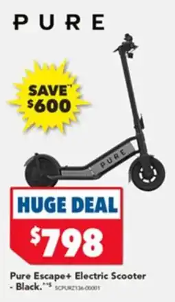 Harvey Norman Pure Escape+ Electric Scooter -Black offer