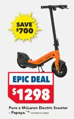 Harvey Norman Pure x McLaren Electric Scooter -Papaya offer