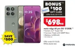 Harvey Norman Moto edge 60 pro 5g 512gb offer