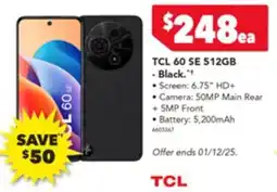 Harvey Norman Tcl 60 se 512gb - black offer