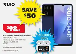 Harvey Norman Ruio smart 64gb with earbuds offer