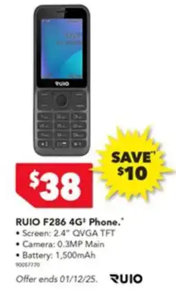 Harvey Norman Ruio f286 4g phone offer