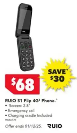Harvey Norman Ruio s1 flip 4g phone offer