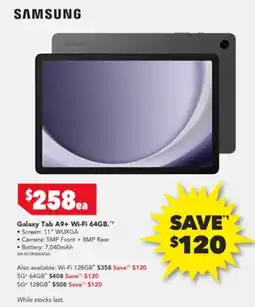 Harvey Norman Galaxy tab a9+ wi-fi 64gb offer