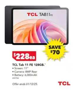 Harvey Norman Tcl tab 11 fe 128gb offer