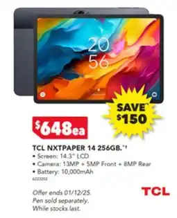 Harvey Norman Tcl nxtpaper 14 256gb offer