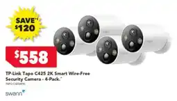 Harvey Norman Tp-link tapo c425 2k smart wire-free security camera - 4-pack offer