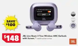 Harvey Norman Jbl live beam 3 true wireless anc earbuds with screen offer