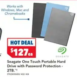 Harvey Norman Seagate one touch portable hard drive with password protection 2tb offer