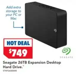 Harvey Norman Seagate 26tb expansion desktop hard drive offer