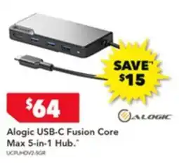Harvey Norman Alogic usb-c fusion core max 5-in-1 hub offer
