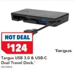 Harvey Norman Targus usb 3.0 & usb-c dual travel dock offer