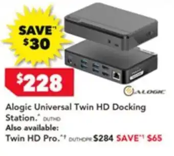 Harvey Norman Alogic universal twin hd docking station offer