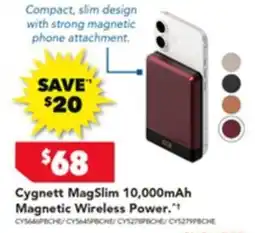 Harvey Norman Cygnett MagSlim 10,000mAh Magnetic Wireless Power offer