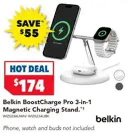 Harvey Norman Belkin BoostCharge Pro 3-in-1 Magnetic Charging Stand offer