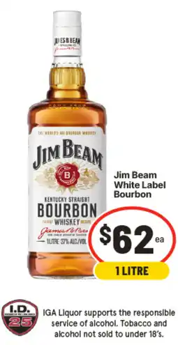 IGA Jim Beam White Label Bourbon offer