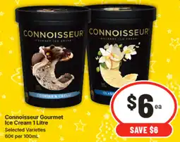 IGA Connoisseur Gourmet Ice Cream Selected Varieties offer