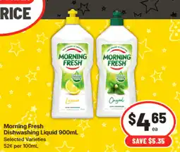 IGA Morning Fresh Dishwashing Liquid Selected Varieties offer