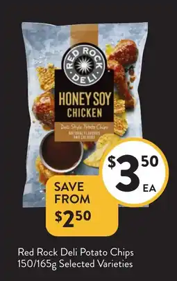 Foodworks Red Rock Deli Potato Chips Selected Varieties offer
