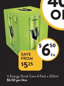 Foodworks V Energy Drink Cans offer