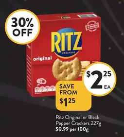 Foodworks Ritz Original or Black Pepper Crackers offer