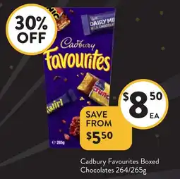 Foodworks Cadbury Favourites Boxed Chocolates offer