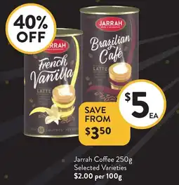 Foodworks Jarrah Coffee Selected Varieties offer