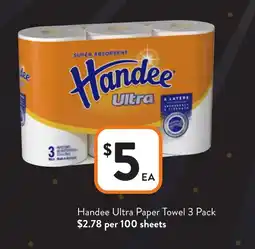 Foodworks Handee Ultra Paper Towel 3 Pack offer