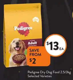 Foodworks Pedigree Dry Dog Food Selected Varieties offer