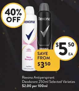 Foodworks Deodorant Selected Varieties offer