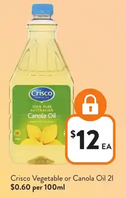 Foodworks Crisco Vegetable or Canola Oil offer