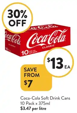 Foodworks Coca-Cola Soft Drink Cans offer