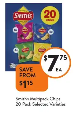 Foodworks Smith's Multipack Chips Selected Varieties offer