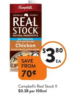 Foodworks Campbell's Real Stock offer