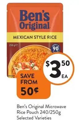 Foodworks Ben's Original Microwave Rice Pouch offer