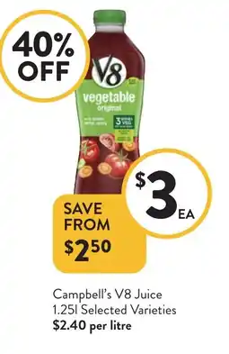Foodworks Campbell's V8 Juice offer