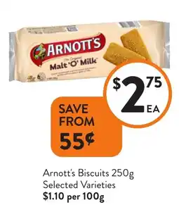 Foodworks Arnott's Biscuits Selected Varieties offer