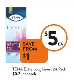 Foodworks Tena extra long liners offer