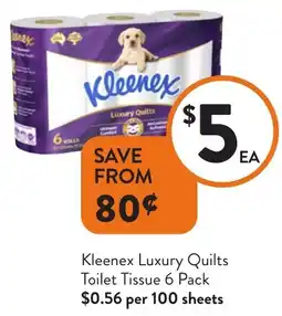 Foodworks Kleenex Luxury Quilts Toilet Tissue offer