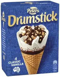 Coles Peters Drumstick Cones 4 Pack-6 Pack 475mL-490mL offer