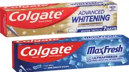 Coles Colgate Advanced Whitening & Tartar or Max Fresh Toothpaste 200g offer