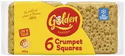 Coles Golden Crumpet Squares 6 Pack 425g offer