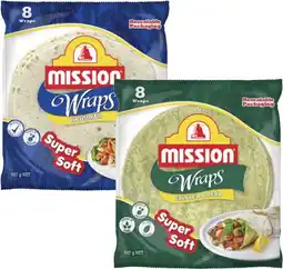 Coles Mission Wraps 8 Pack 567g offer
