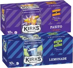 Coles Kirks Soft Drink 10x375mL offer