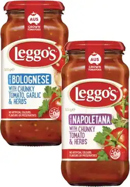 Coles Leggo's Chunky Pasta Sauce 490g-500g offer
