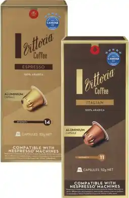 Coles Vittoria Nespresso Compatible Coffee Capsules 10 Pack offer