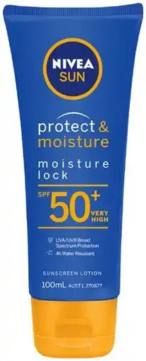 Coles Nivea Sun Protect & Moisture Sunscreen SPF50+ 100mL^^ offer
