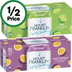 Woolworths Mount Franklin Lightly Sparkling Water Varieties offer