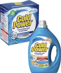 Coles Cold Power Laundry Liquid 2 Litre or Powder 2kg offer