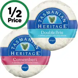 Woolworths Tasmanian Heritage Brie or Camembert 200g – From the Deli offer